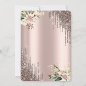 Invitation Parties scintillant Floral Vin Fête des mariées (Dos)