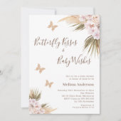 Invitation Parties scintillant florale Boho  papillon Baisers (Devant)