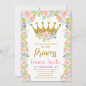 Invitation Parties scintillant Florale Couronne princesse Ann (Devant)