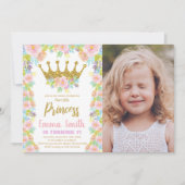 Invitation Parties scintillant Florale Couronne princesse Ann (Devant)