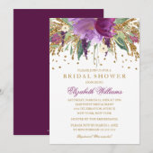 Invitation Parties scintillant florale Étincelle Fête des mar (Devant / Derrière)