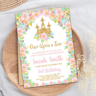 Invitation Parties scintillant Florale Golden Princess Invita
