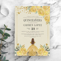 Parties scintillant Florale Or & Princesse Jaune Q