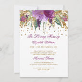 Invitation Parties scintillant florale Sparkling Amethyst Mem (Devant)