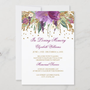 Invitation Parties scintillant florale Sparkling Amethyst Mem
