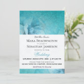 Invitation *~* Parties scintillant florale Turquoise Mariage  (Debout devant)
