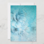 Invitation *~* Parties scintillant florale Turquoise Mariage  (Dos)