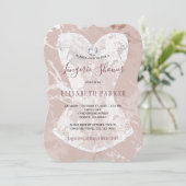 Invitation Parties scintillant floue marbre et douche de ling (Debout devant)