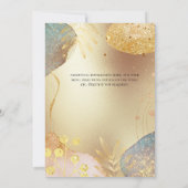 Invitation Parties scintillant forme feuille or cuivre bleu a (Dos)