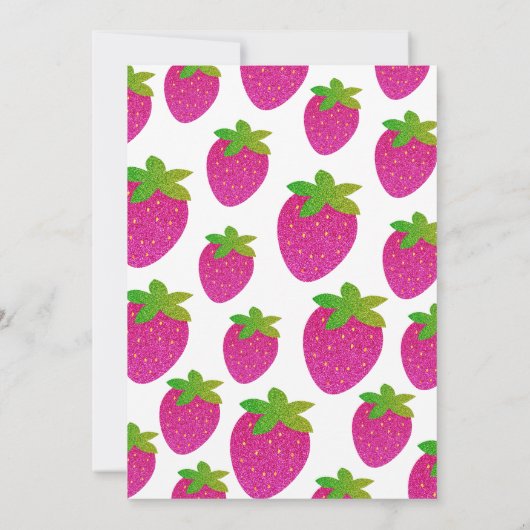 Invitation Parties scintillant Fraise Berry Jour spécial 1er (Dos)