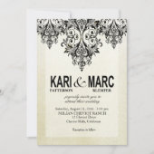 Invitation Parties scintillant Gatsby noir et blanc Mariage (Devant)