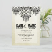 Invitation Parties scintillant Gatsby noir et blanc Mariage (Debout devant)