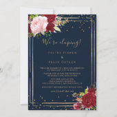 Invitation Parties scintillant géométrique en or et réception (Devant)