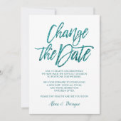 Invitation Parties scintillant Glam Aqua annulée Mariage repo (Devant)
