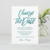 Invitation Parties scintillant Glam Aqua annulée Mariage repo (Debout devant)