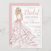 Invitation Parties scintillant Glam Blonde Bride Fête des mar (Devant / Derrière)