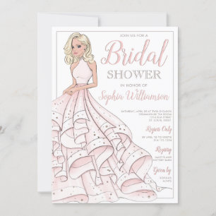 Invitation Parties scintillant Glam Blonde Bride Fête des mar