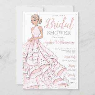 Invitation Parties scintillant Glam Blonde Bride Fête des mar