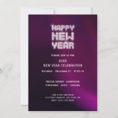 Invitation Parties scintillant Glam Nouvel An Réveillon invit (Dos)