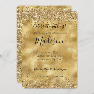 Invitation Parties scintillant Glam Or Sparkle Confetti