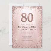 Invitation Parties scintillant Glam Rose Gold Sparkles Chic 8 (Devant)