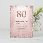 Invitation Parties scintillant Glam Rose Gold Sparkles Chic 8 (Debout devant)