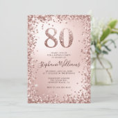 Invitation Parties scintillant Glam Sparkles Rose Gold Chic 8 (Debout devant)