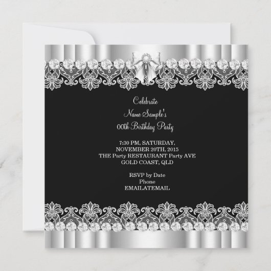 Invitation Parties scintillant Glamor Hi Heures Silver Black  (Dos)