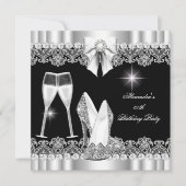 Invitation Parties scintillant Glamor Hi Heures Silver Black  (Devant)