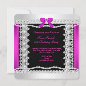Invitation Parties scintillant Glamor Hot Pink Perles dentell (Dos)