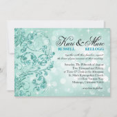 Invitation Parties scintillant Glamor Luxe Bokeh Mariage | me (Devant)