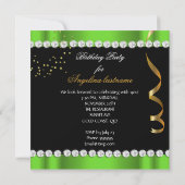Invitation Parties scintillant Glamor Night Lime Green Gold B (Dos)