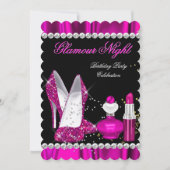 Invitation Parties scintillant Glamor Nuit Profond Rose Gold (Devant)