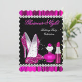 Invitation Parties scintillant Glamor Nuit Profond Rose Gold (Debout devant)