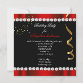 Invitation Parties scintillant Glamor Nuit Rouge Gold Black P (Dos)