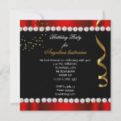 Invitation Parties scintillant Glamor Nuit Rouge Gold Black P (Dos)