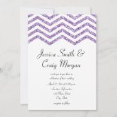 Invitation Parties scintillant Glamour Faux Amethyst Chevron  (Devant)