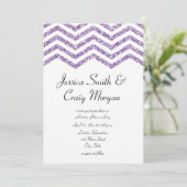 Invitation Parties scintillant Glamour Faux Amethyst Chevron  (Debout devant)