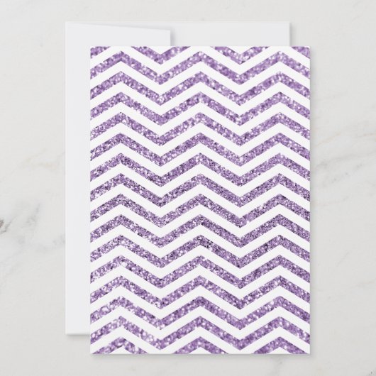 Invitation Parties scintillant Glamour Faux Amethyst Chevron  (Dos)