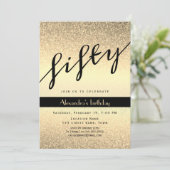 Invitation Parties scintillant Gold 50e anniversaire (Debout devant)