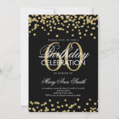 Invitation Parties scintillant Gold Black 60th Birthday Party (Devant)