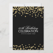 Invitation Parties scintillant Gold Black 60th Birthday Party (Dos)