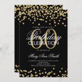 Invitation Parties scintillant Gold Black 60th Birthday Party (Devant / Derrière)
