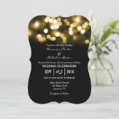 Invitation Parties scintillant Gold Black Bokeh : Un mariage (Debout devant)