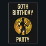 Invitation Parties scintillant Gold & Black Retro Disco 60th<br><div class="desc">Gold & Black Retro Disco Parties scintillant Ball 60th Party.</div>