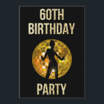 Invitation Parties scintillant Gold & Black Retro Disco 60th<br><div class="desc">Gold & Black Retro Disco Parties scintillant Ball 60th Party.</div>