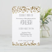 Invitation Parties scintillant Gold Bling Confetti (Debout devant)