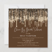 Invitation Parties scintillant  Gold Brown Drive Par Fête des (Devant)