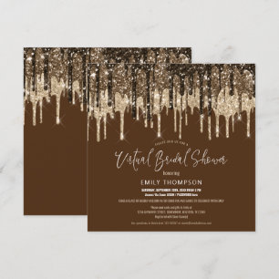 Invitation Parties scintillant  Gold Brown Fête des mariées v