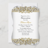Invitation Parties scintillant Gold Damask Quinceanera Invita (Dos)